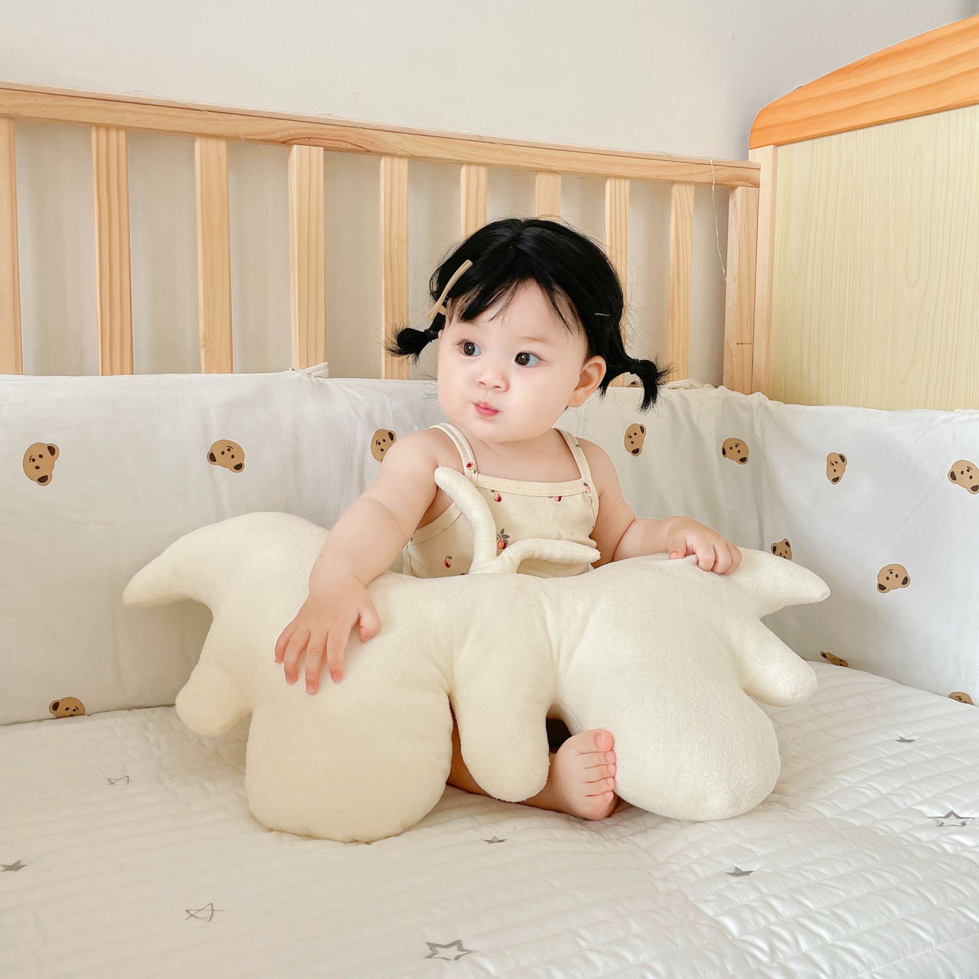 South Korea ins style butterfly plush doll baby solid color anti-collision pillow doll sleeping soothing soft pillow