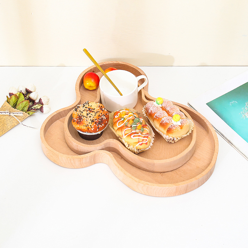 Plato de merienda de fruta de madera creativo Hotel vajilla placa de hornear postre sushi bandeja redonda sala de estar pan plato de fruta