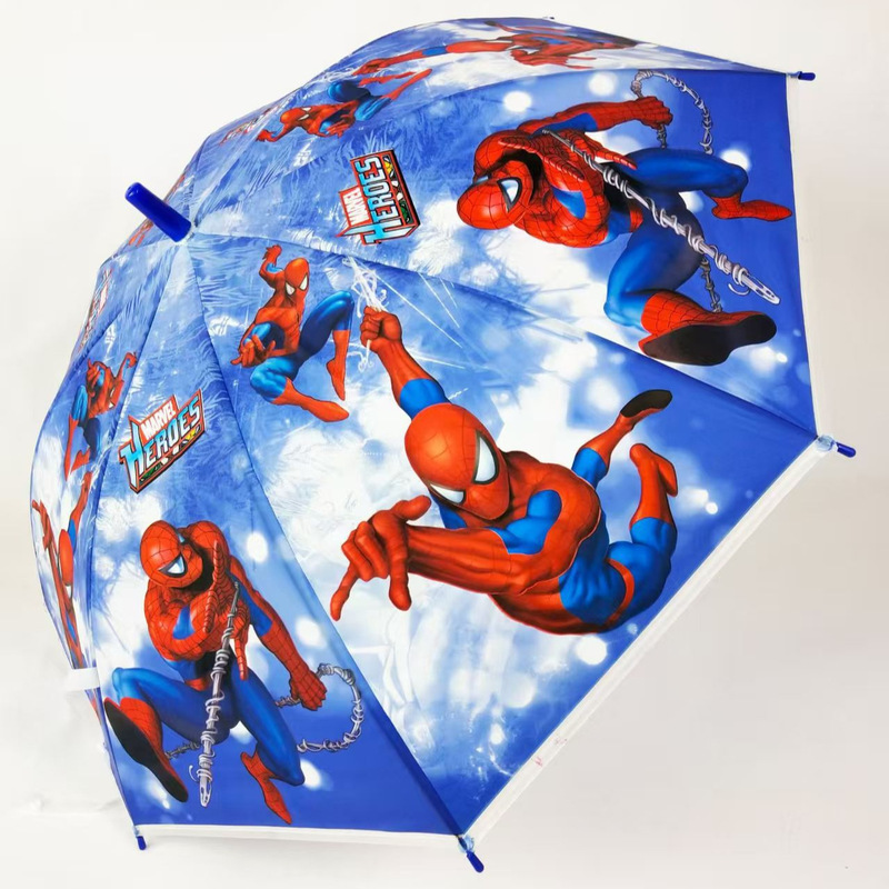 Spider-Man Children's Umbrella Creative Cartoon Boys and Girls Student Straight Umbrella Princess Captain America Umbrella with Logo Spider-Man Children's Umbrella Creative Cartoon Boys and Girls Student Straight Umbrella Princess Captain America Umbrella with Logo