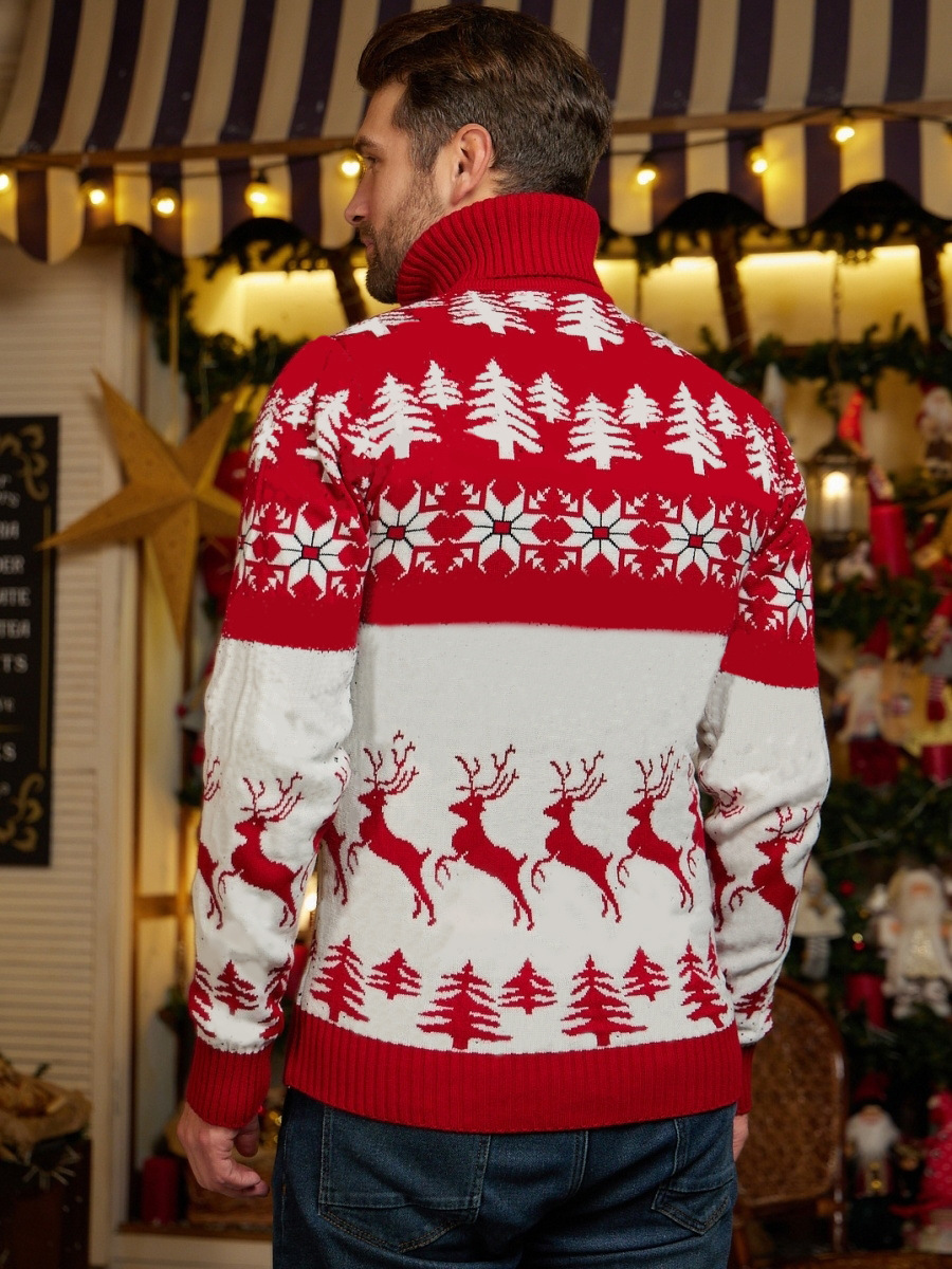 Fashion Christmas Tree Polyester Turtleneck Long Sleeve Regular Sleeve Jacquard Sweater display picture 21