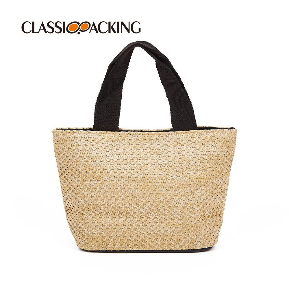 Bolso de mano de gran capacidad al por mayor de fábrica, bolso de mano de material, bolso bento simple japonés, se puede imprimir con logotipo