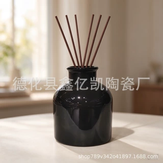 跨境电商热销现代简约黑色陶瓷香薰瓶家居香薰装饰工厂定制