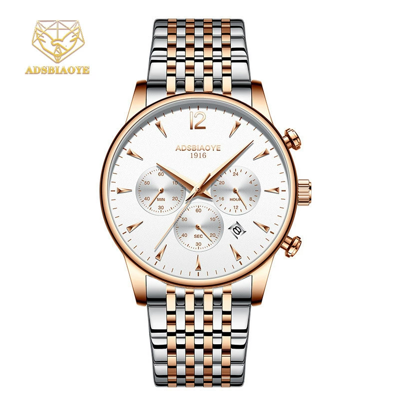 Многофункциональные мужские часы Adsbiaoye, деловой календарь, немеханические кварцевые мужские часы, модный хит продаж