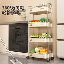 X1M厨房置物架落地多层菜篮子置物架家用零食移动小推车果蔬菜收