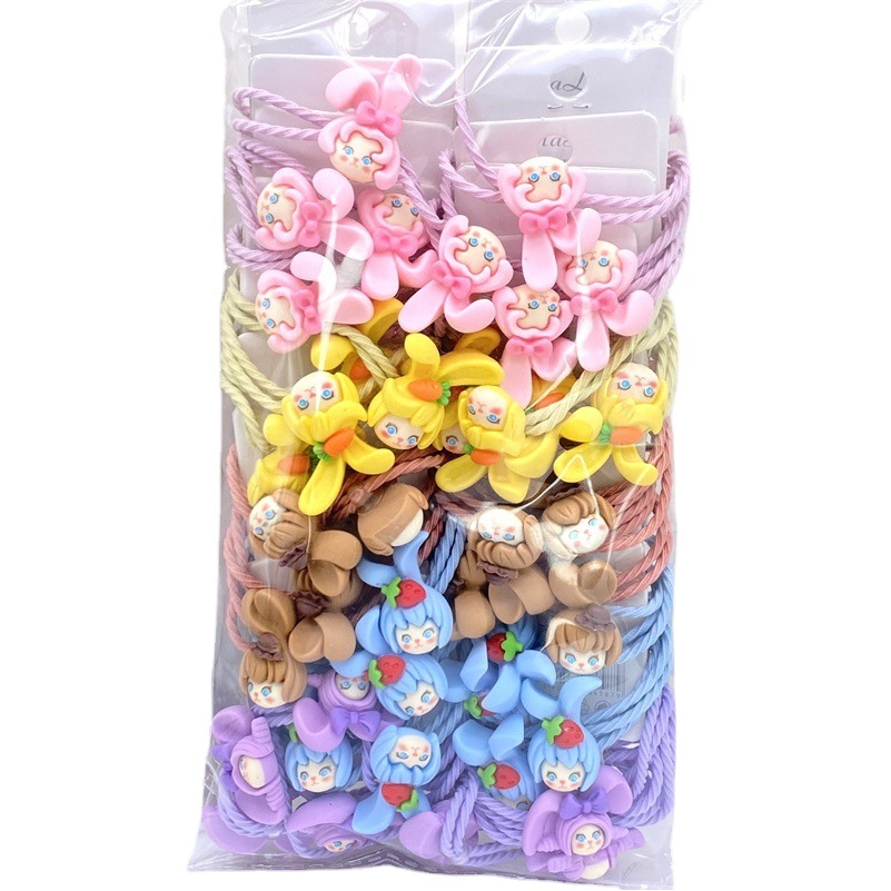 Tarjeta de dibujos animados banda de pelo línea telefónica banda de goma animal corbata de pelo de las mujeres cuerda de pelo 2 yuanes tienda supermercado boutique accesorios para el cabello