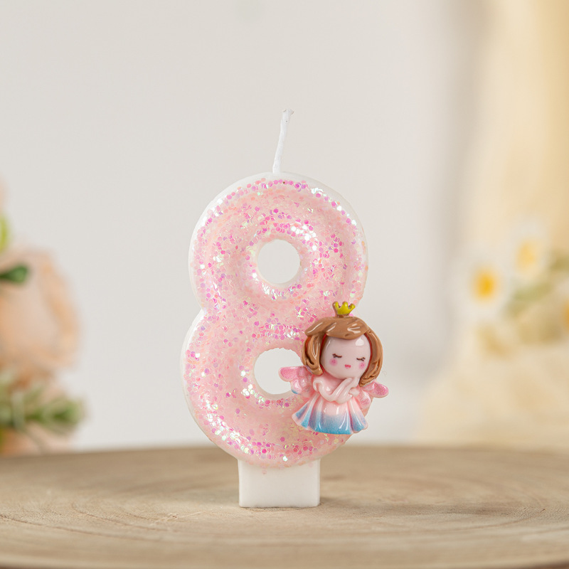 インターネット有名人の誕生日デジタルキャンドルクリエイティブ1歳のケーキオーナメント女の子宝物子供の雰囲気装飾シーンレイアウト|undefined