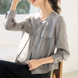 2025夏季新款遮阳防晒宽松休闲轻薄空调衫工装风百搭透气长袖外套