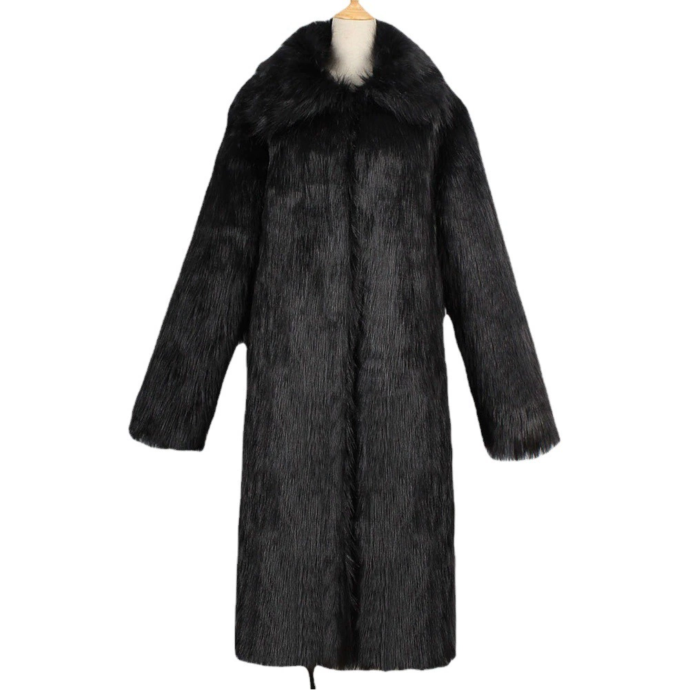 Cheng Juan T0794, Новое мужское длинное пальто из искусственного меха с квадратным воротником для осени и зимы, Мужская Европейская и американская внешняя торговля в наличии