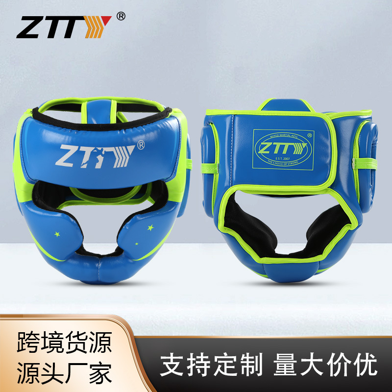Ztty Boxing Helmet Kidsren's Sanda Fighting Monkey Face Head Protection Taekwondo Training Competition Protective Gear Thickeneded Head Protection