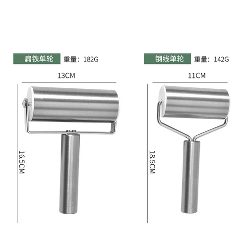 Manufacturer wholesale stainless steel movable roller household rolling pin baking dumpling bun wrapper kitchen tool