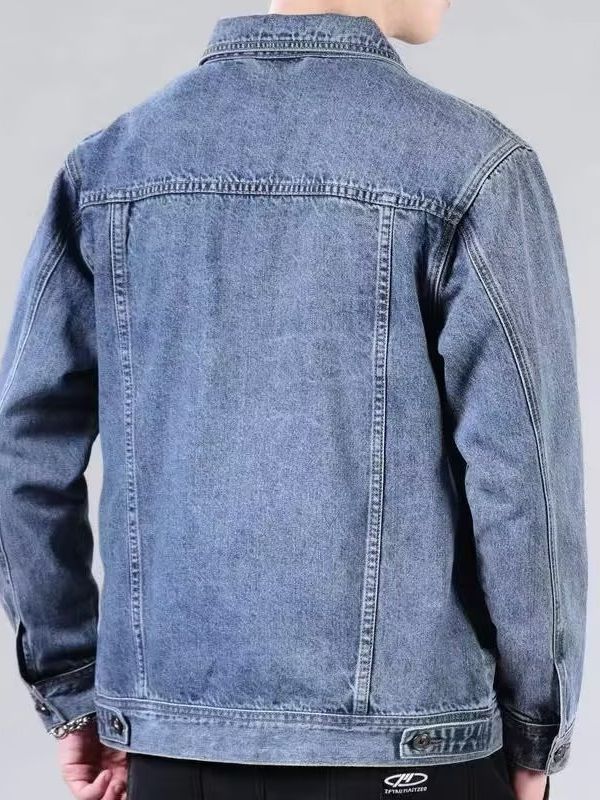 2023 otoño nuevo chaqueta de vaqueros hombre moda guapo chaqueta de trabajo primavera y otoño casual jeans simple