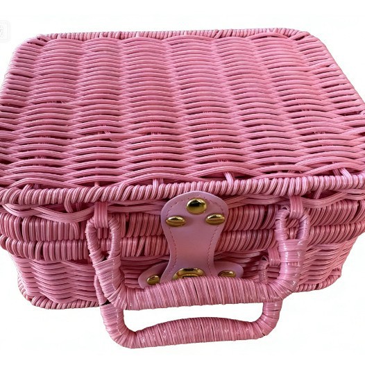 Caja de Regalo de Mimbre Sintético con Marco de Hierro Reforzado al por Mayor, Caja de Regalo para Vacaciones, Bodas, Banquetes de Cien Días, Caja de Regalo Vacía image 14