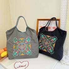新品夏威夷腰果花环保购物袋大容量托特包时尚小众大容量单肩包女