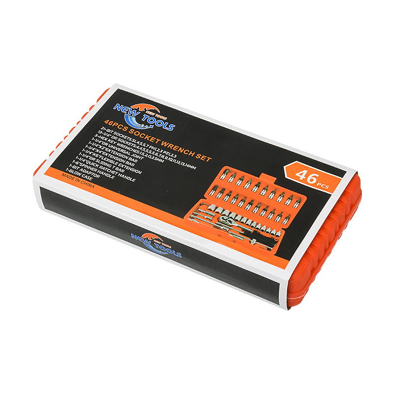 Venta caliente transfronteriza Juego de herramientas de 46 piezas Juego de herramientas de reparación de 53 piezas Juego de llaves de trinquete volador del tamaño de la caja de herramientas del coche