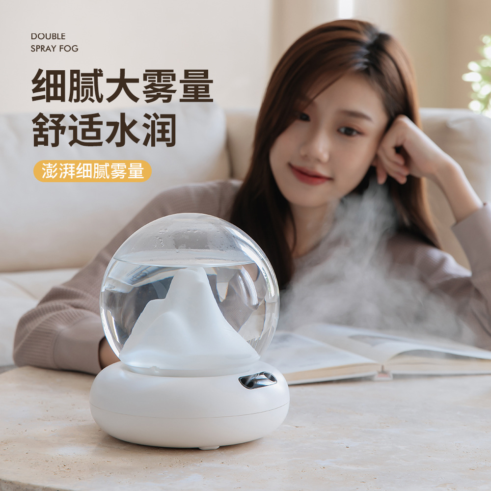 New Mountain View Double Jet Humidifier Home Large Capacity Heavy Fog Bedroom Atmosphere Light Desktop Creative Humidifier
