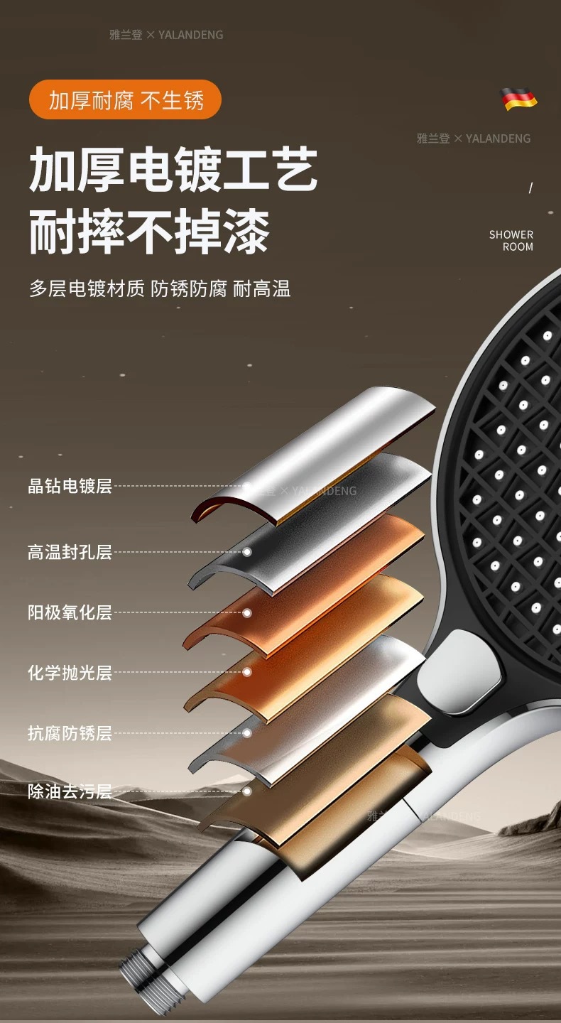 Pressurized showerhead, super high pressure, large water output, 15cm large panel, bath filter, shower head set undefined