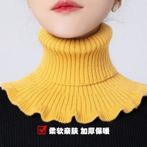 Neck warmer for women, hooded, warm for autumn and winter, protects the neck, versatile, decorative faux collar, knitted turtleneck sweater collar