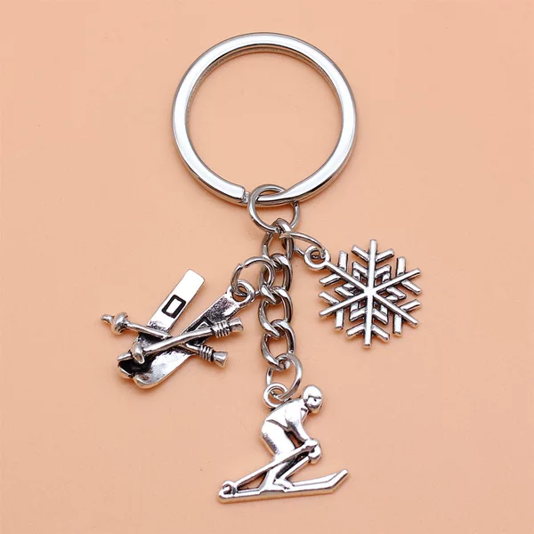 Ski Keychain Pendant Sports Keychain Series Ski Resort Gift Souvenir