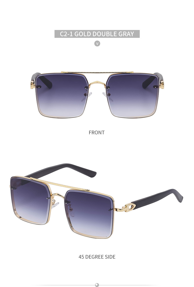 Men's Fashion Solid Color Pc Square Metal Sunglasses display picture 18