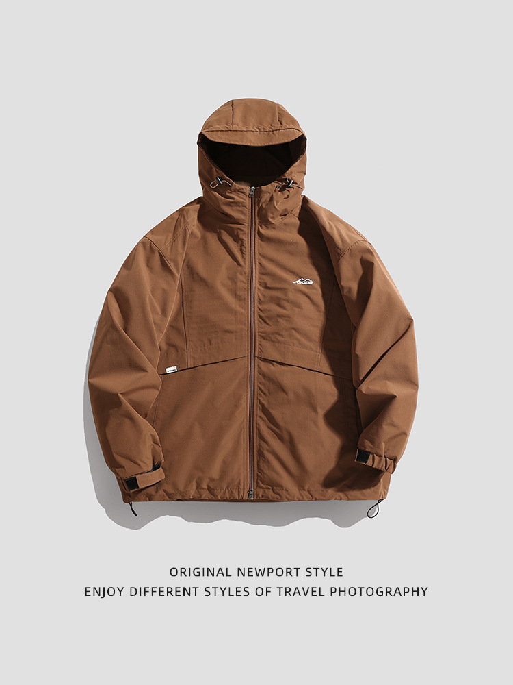 Chaqueta tres en uno para hombres y mujeres con el mismo estilo primavera japonés forro interior suelto desmontable chaqueta con capucha de terciopelo polar q
