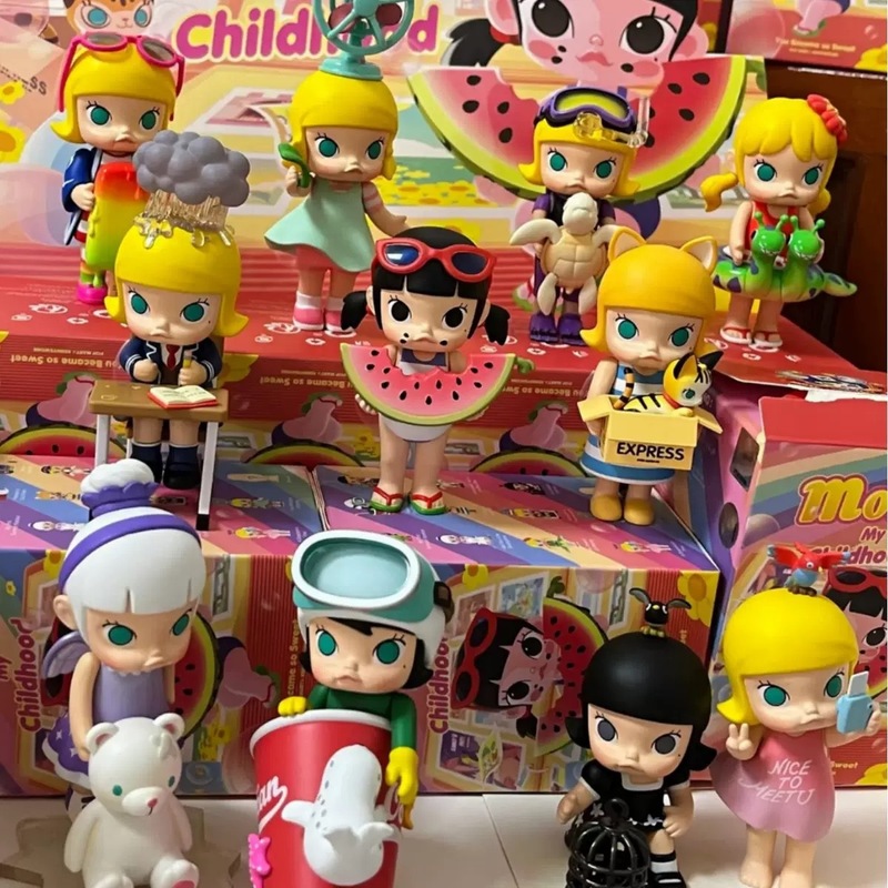 Popマートバブルマットブラインドボックスモリーの一日シリーズブラインドボックスフィギュア玩具デスクトップ車載置物|undefined