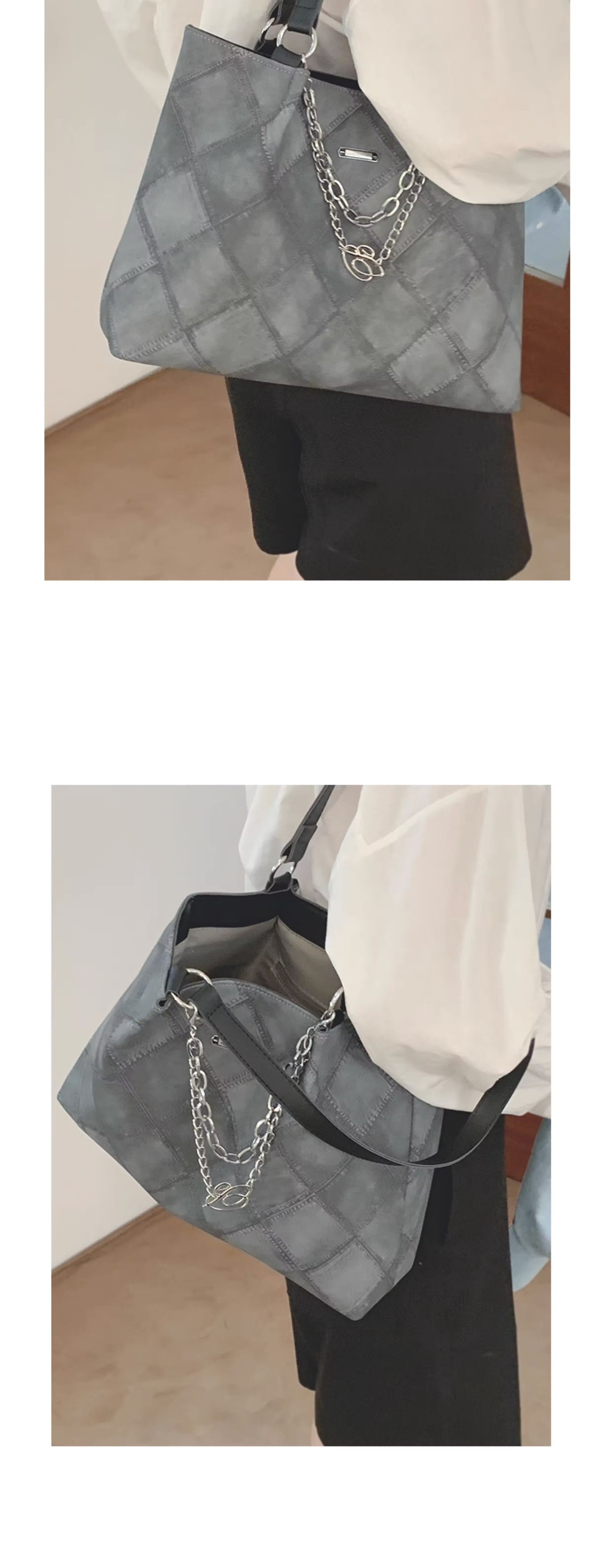 Diamond-shaped commuter bag for women 2023, a trendy and retro diamond-shaped tote bag, a large-capacity single-shoulder bag for students' classes undefined