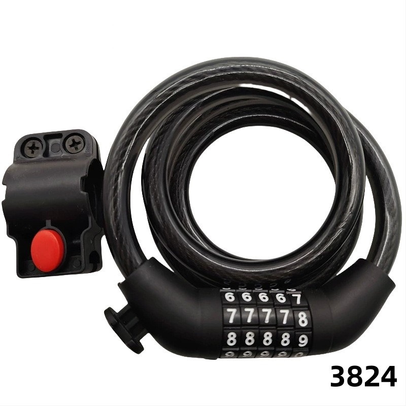 Cerradura de bicicleta cerradura de contraseña antirrobo bicicleta de montaña cerradura de coche portátil batería cerradura de coche eléctrico contraseña de cinco dígitos