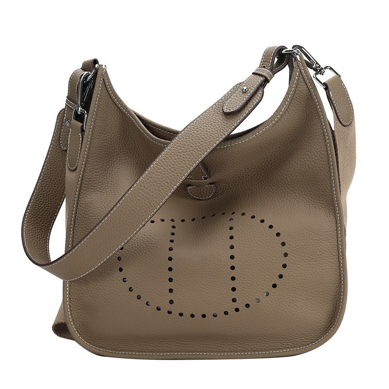 Genuine Leather Evelyn Bag For Women Top Grain Cowhide Wide Strap Shoulder Crossbody High-End Hollow Out Tote Bag Casual - Thumbnail 5