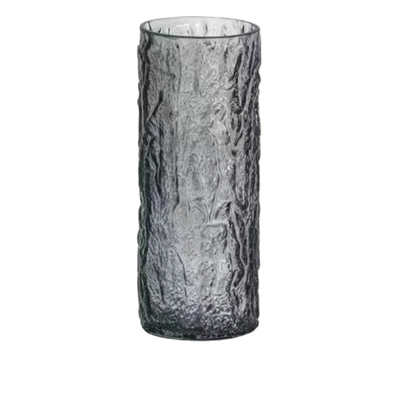 Jarrón de cristal con un toque de lujo y alta gama, estilo ins, transparente como un glaciar, jarrón grande para hidroponía, arreglos florales, decoración de sala de estar.