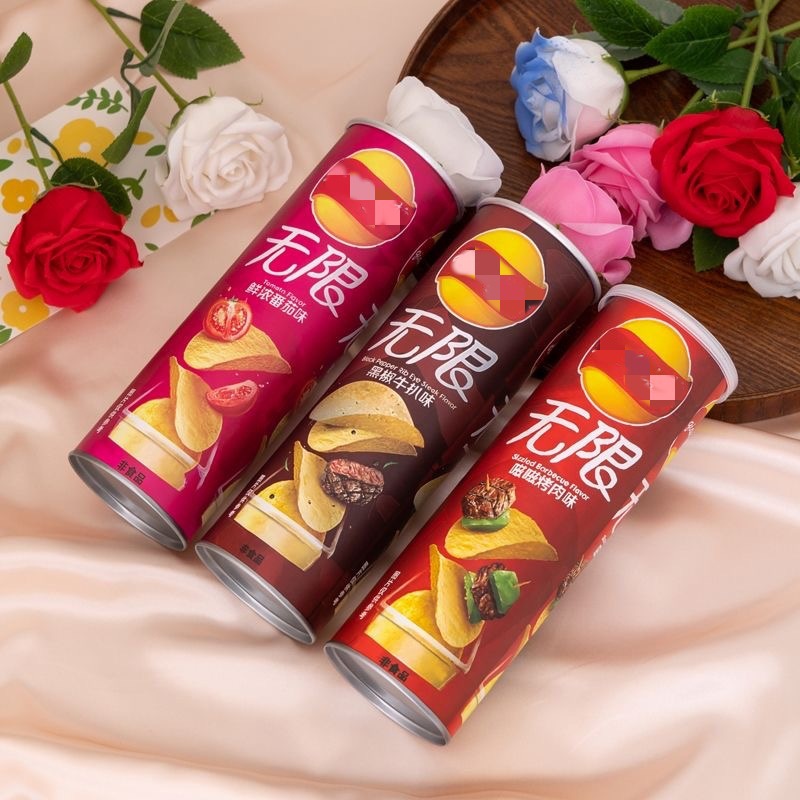 Barriles de papas fritas de rosas, fabricantes de latas de papel para alimentos, latas de papas fritas, nueces, galletas de frutas secas, latas de papel, latas de papel de embalaje