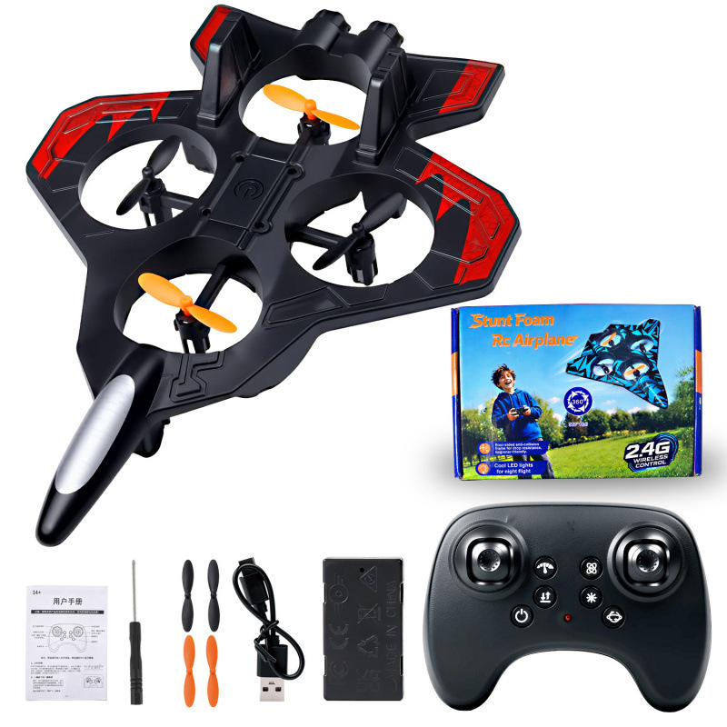 Transfronterizos de 6 generaciones acrobacias caza avión de control remoto espuma quadcopter modelo aéreo no tripulado juguetes explosivos image 6
