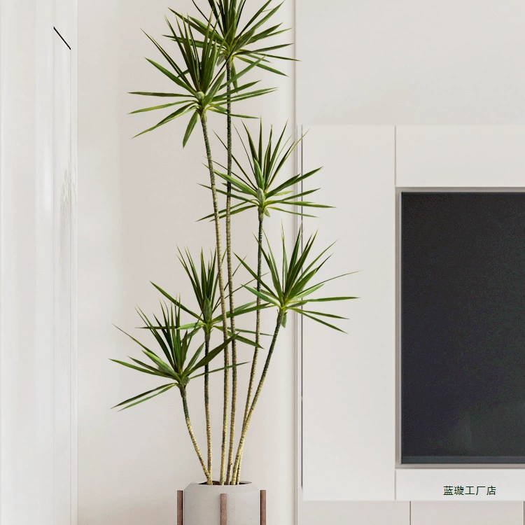 Легкая роскошь: зеленое растение для гостиной, искусственная драцена, агава, комнатное растение в горшке, напольное украшение, бонсай для декора интерьера.