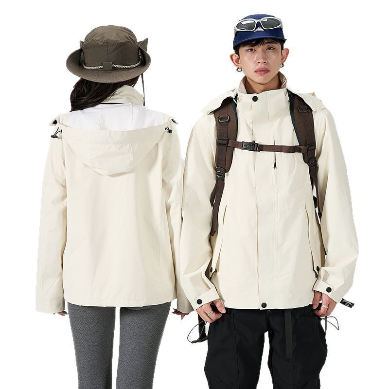 Cross-Border Outdoor Soft Shell Jacket for Men and Women, Spring and Autumn Outdoor Windproof Casual Hooded Hiking Sports Jacket Two-Piece Cross-Border Outdoor Soft Shell Jacket for Men and Women, Spring and Autumn Outdoor Windproof Casual Hooded Hiking Sports Jacket Two-Piece