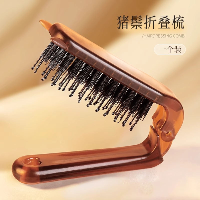 peine plegable ámbar imitación de melina de cerdo antiestática no daña el cuero cabelludo peine plegable de viaje portátil peine