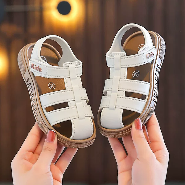 Children's Sandals for Girls and Boys, New Summer Style Little Princess Closed-Toe Shoes, Soft-Soled Roman Shoes for Little Girls, Cross-Border Shipping