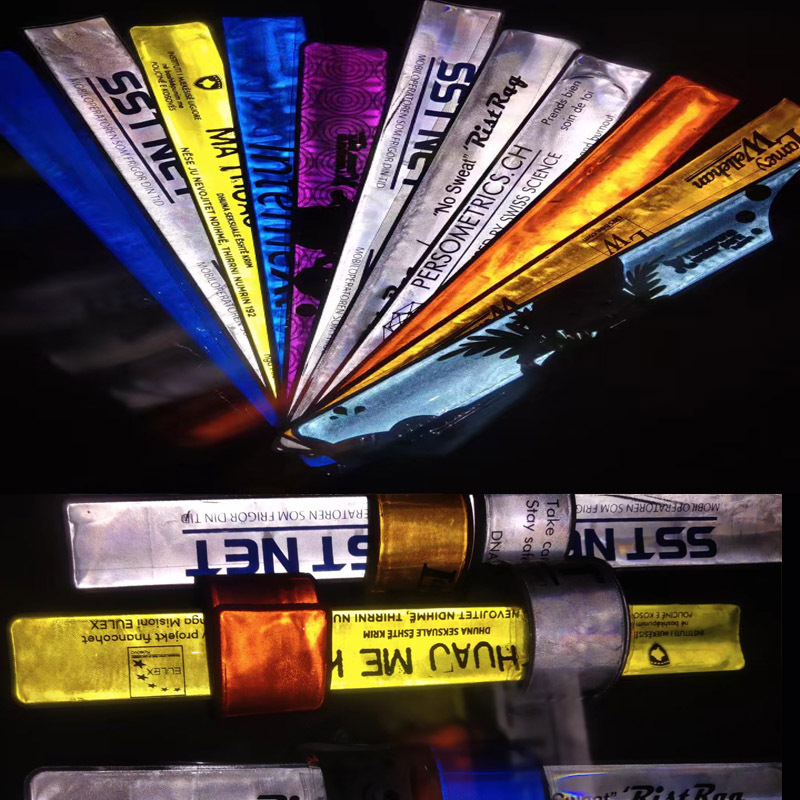 高亮反光PVC拍拍圈 夜间跑步骑行反光手腕带可印刷LOGO反光手臂带