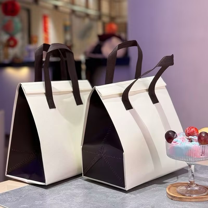 外卖打包袋奶茶无纺布包装袋保温袋网红打包袋高颜值可印字logo