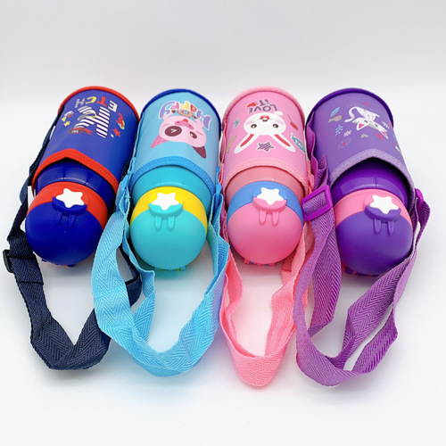 Stainless steel star straw cup children's kettle student kindergarten backpack cartoon cup small antlers thermos cup
