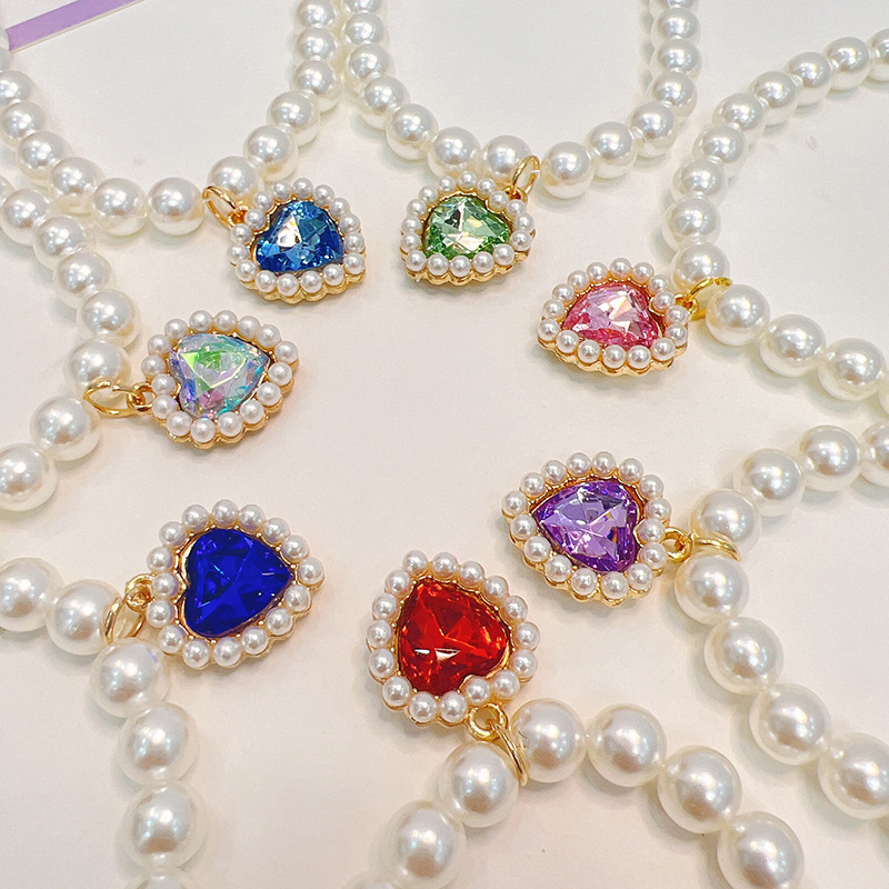 20g Weight Pet Collar Type Of Pet Supplies 1 Piece Quantity Casual, Daily Occasion Bright Pearl Material Heart Shape Pattern All Seasons Season Sweet Style Sweet Bright Pearl Heart Shape Pet Collar 1