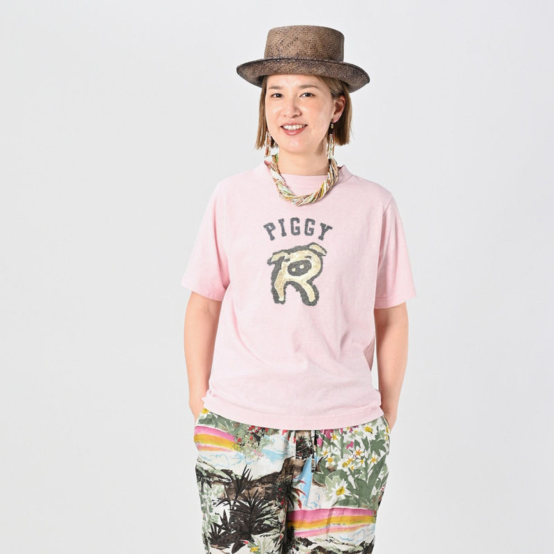 日韩新款百搭通勤复古简约男女同款45r前后小猪竹节棉情侣T|undefined