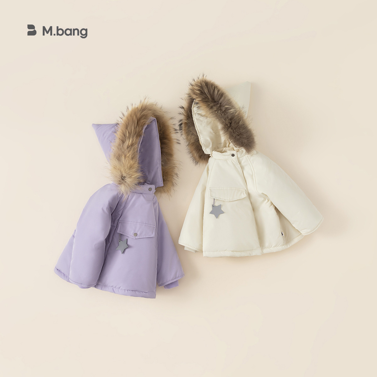 Babycity Children's Cotton Clothing Korean Version Girls Hooded Star Jacket Winter Thickened Cotton Jacket Foreign Style DY23192