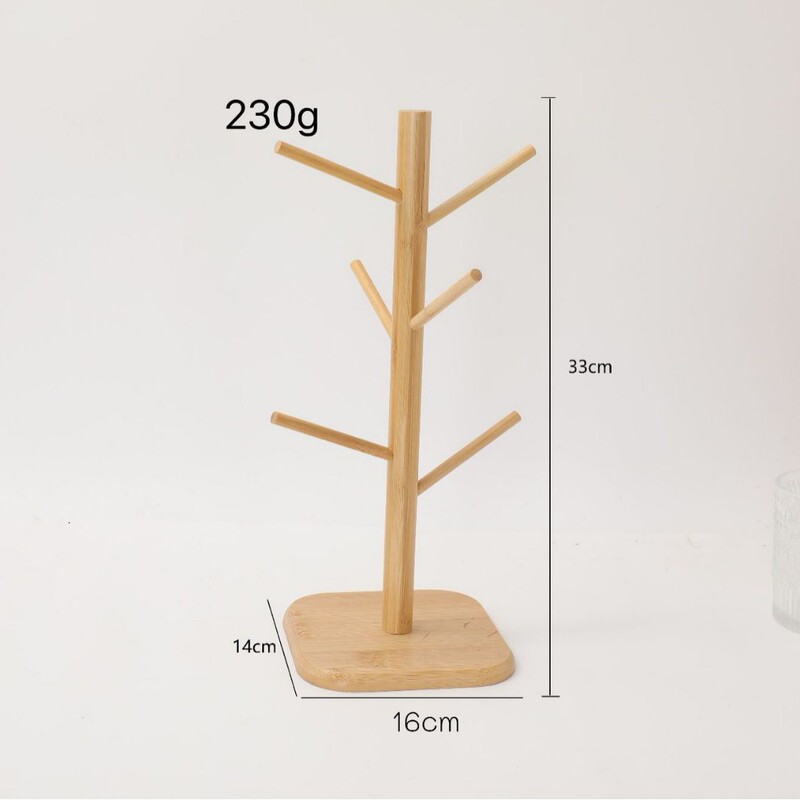 竹木树形马克杯架家用桌面收纳架咖啡杯子多功能收纳架沥水茶杯架|undefined