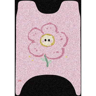 Electric vehicle foot mat Cute Cartoon Foot Mats, Waterproof - a-flower