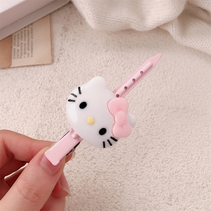 Horquilla de gato grande, clip de flequillo lateral de la frente femenina, posicionamiento de maquillaje, clip de una palabra sin costuras, tocado de niña