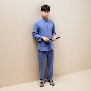 Junhui New National style men's suit zen clothes tea clothes health clothes Chinese style casual Ju Shi clothes 2434+2435