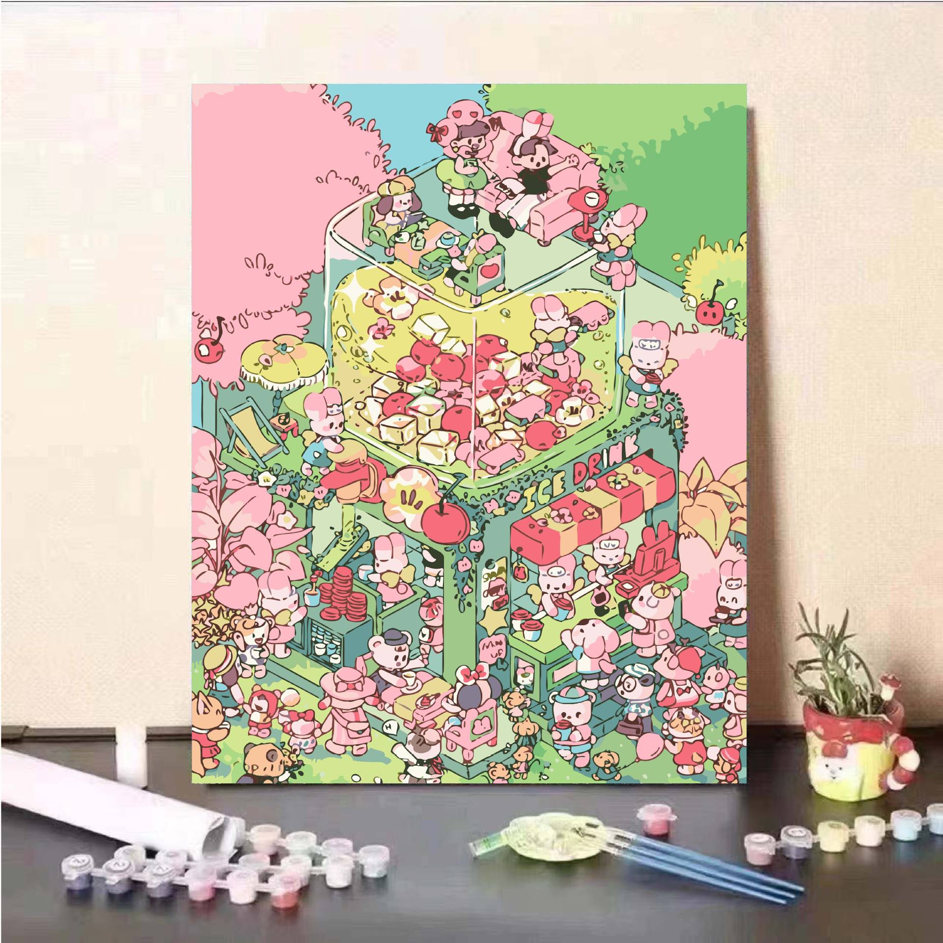 Selección de venta caliente nicho pintura al óleo digital bricolaje rellena a mano para curar y descomprimir pintura de decoración de sala de estar de alto valor regalo