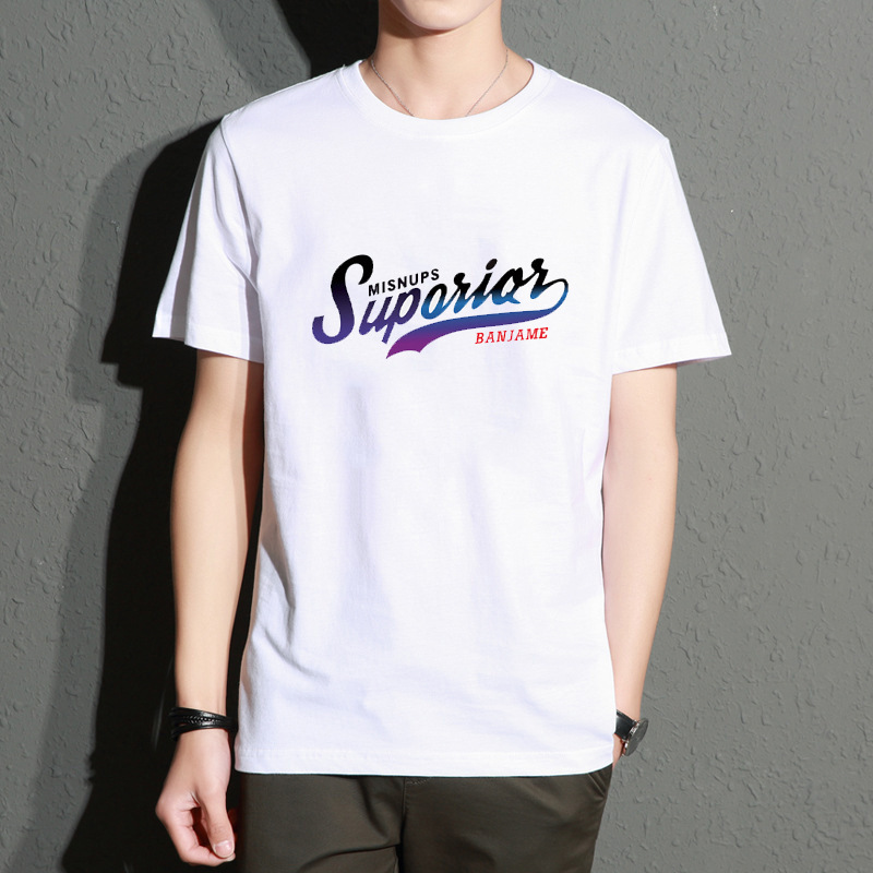 Camiseta de los hombres 2022 verano nuevo estilo coreano slim fit ropa de los hombres al por mayor de comercio exterior de la moda de moda impreso top