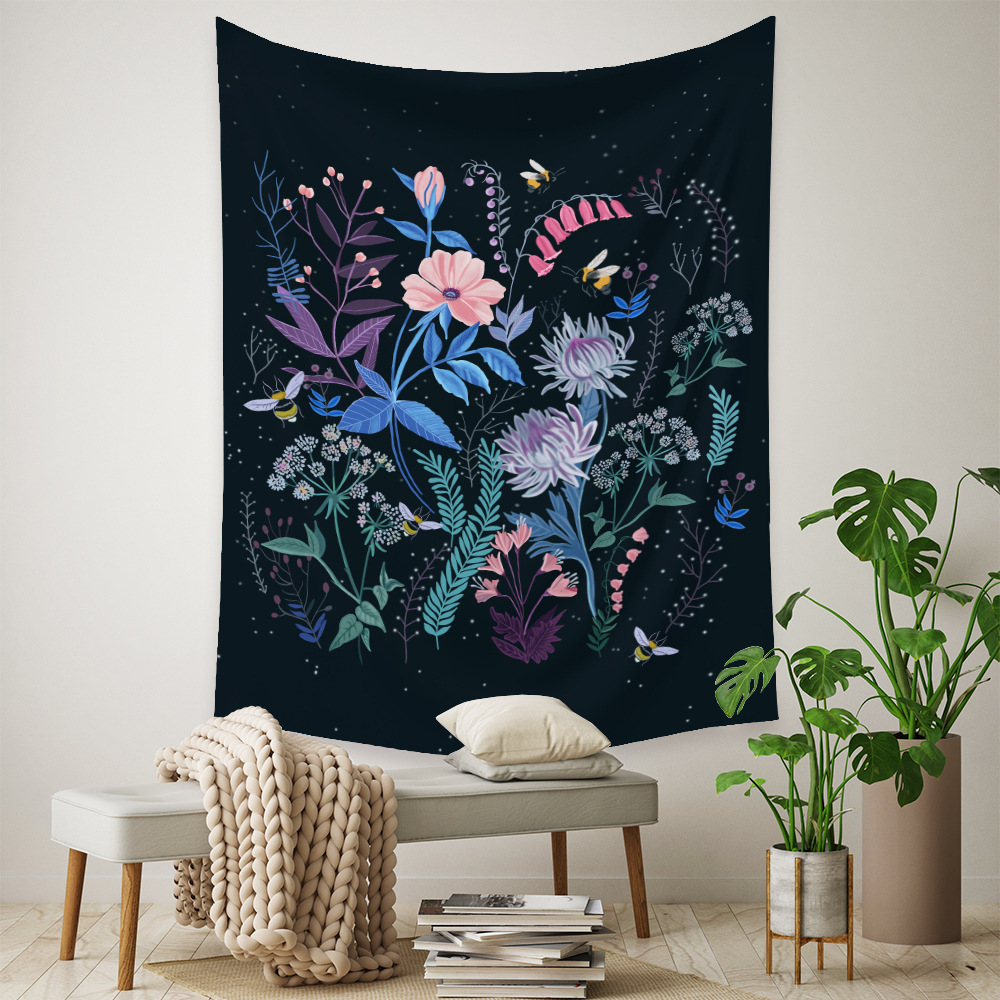 Bohemian Flower Printing Wall Decoration Cloth Tapestry Wholesale Nihaojewelry display picture 8