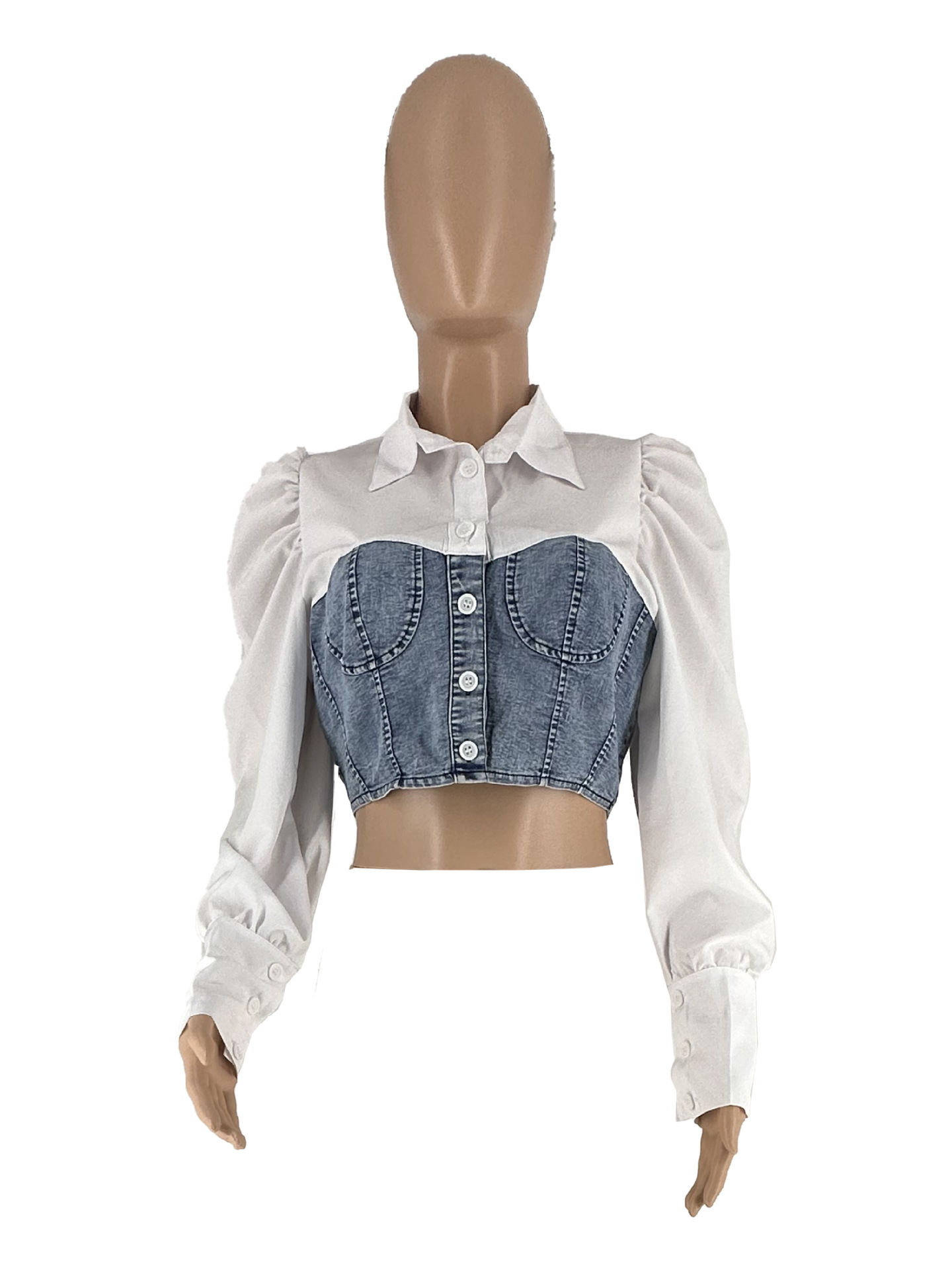 Wholesale Women's Sexy Color Block Long Sleeve Blouses display picture 6