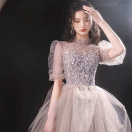 森系超仙2025新款新娘中袖敬酒服婚纱宴会气质年会订婚晚礼服裙女